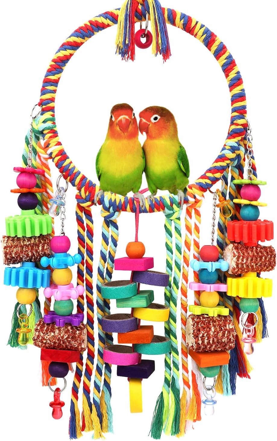 Interactive Bird Rope Swing Toy Set for Small Birds